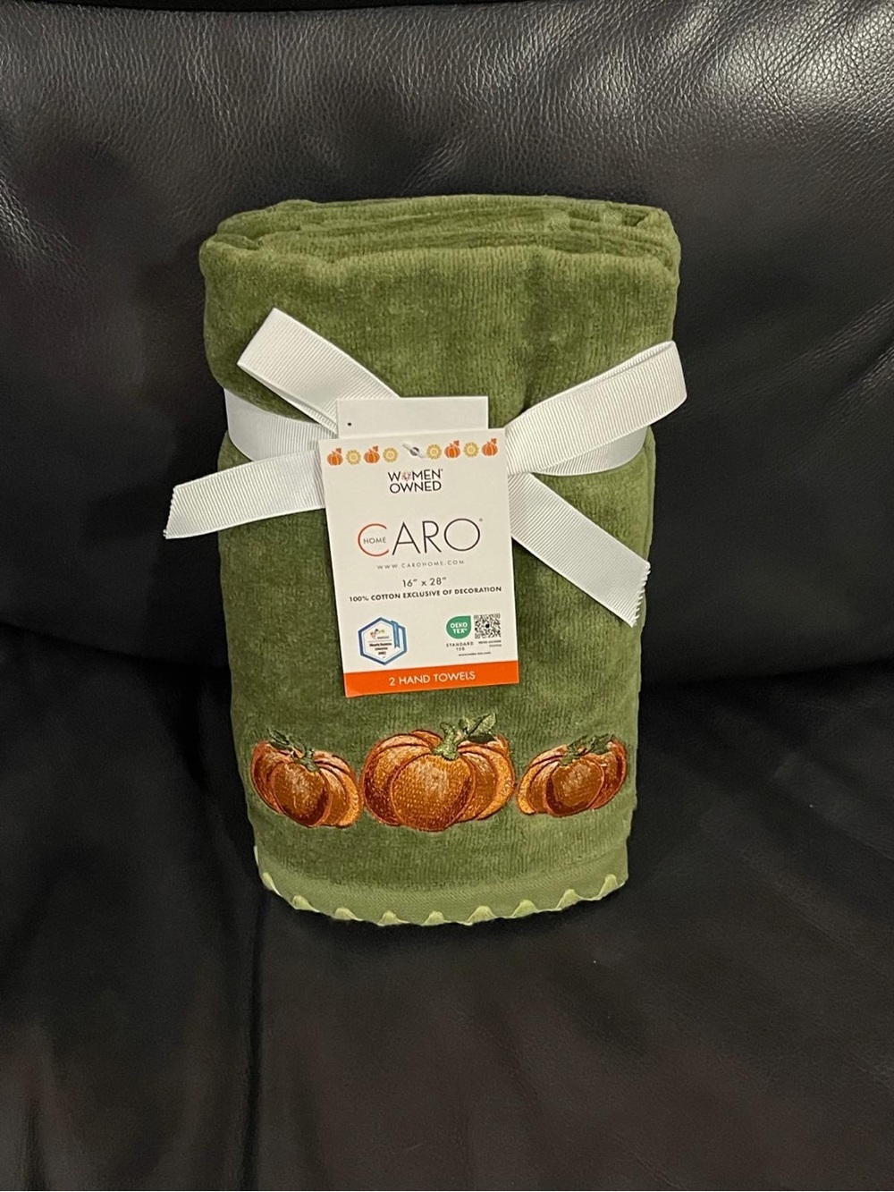 Thanksgiving CARO HOME Pumpkin Hand Towels (2) Thanksgiving Pumpkin Towels